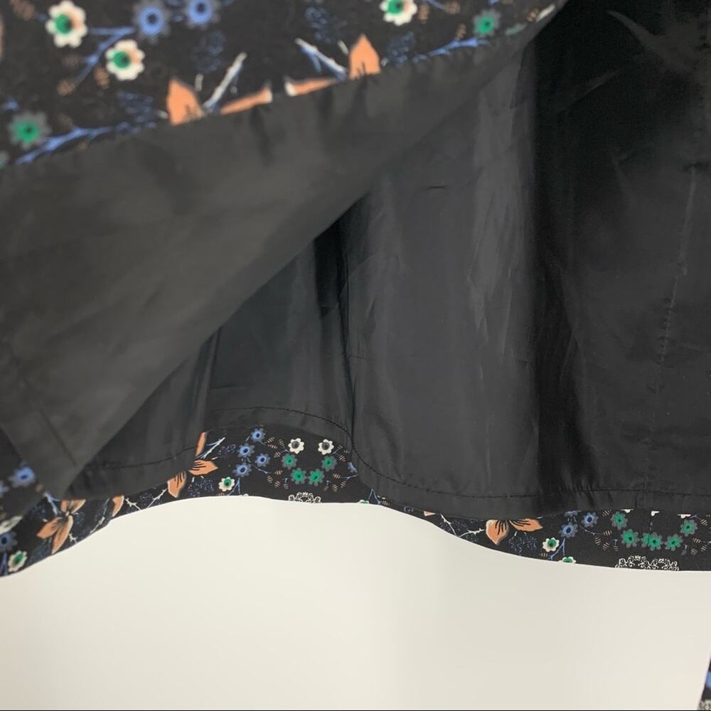 J. Crew Floral Print A-Line Skirt Black Size 0 - Picture 5 of 8